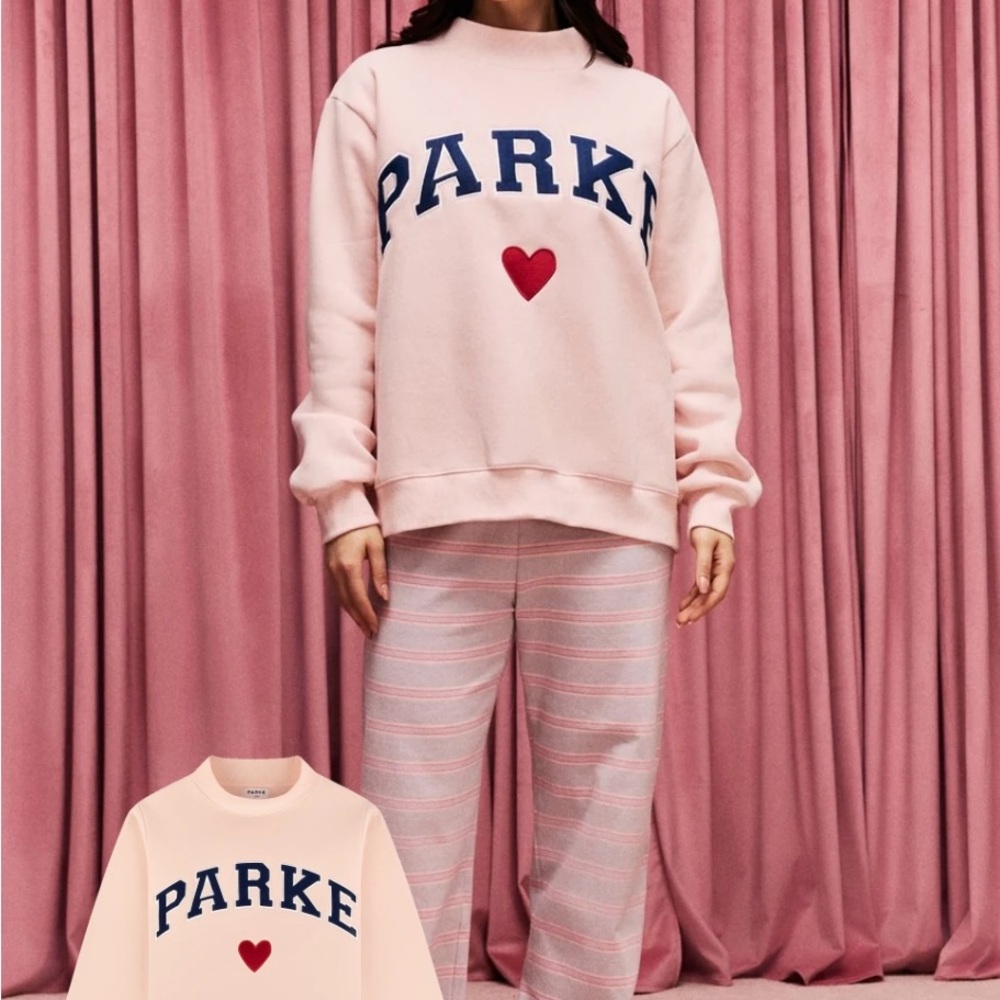PARKE fleece Heart Varsity Mockneck